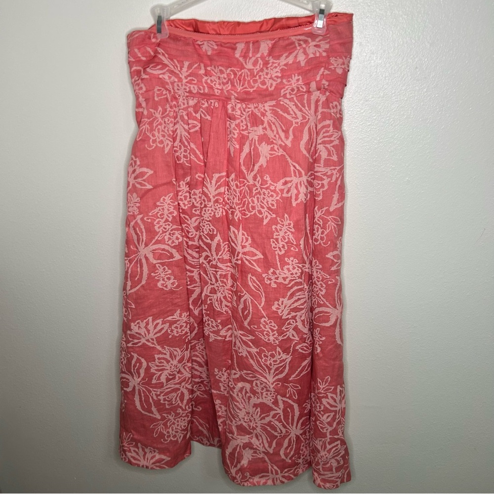 Banana republic linen strapless pink floral print dress - Picture 5 of 6